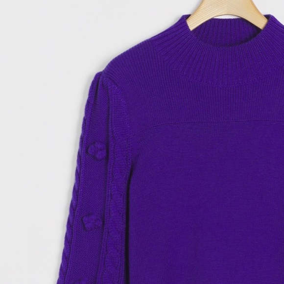 NWT Anthropologie Maeve Mock Neck Sweater Purple Size M Medium - Picture 3 of 5